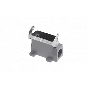 Закрытое основание разъема S10A-SM-1L.M-PG16, Основание разъема на панель, закрытое, типоразмер 10A, без уплотнителя, 1 отверстие с резьбой для кабельных вводов PG16, с одной защелкой, без защитной крышки, материал корпуса: алюминиевый сплав