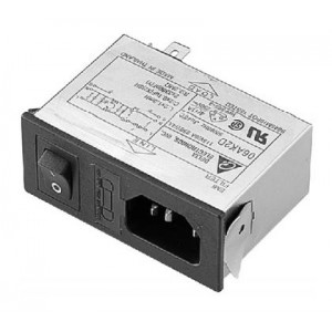 06AR2, Модули подачи электропитания переменного тока Power Entry Module EMI Filter, 115/250VAC, 6A, Snap-In Mounting, N/A-Lug, SIP Switch