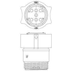 1445818-1, Стандартный цилиндрический соединитель PLUG SIZE 11 7 POS STD KEY