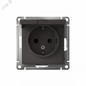 Розетка AtlasDesign 16А IP20 с заземл. защ. шторки с крышкой механизм базальт SE ATN001446