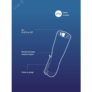 Фонарь ручной 0.5ВтLED 1xAA корпус ABS-пластик c каучуковым напылением зажим для крепления KOC120B