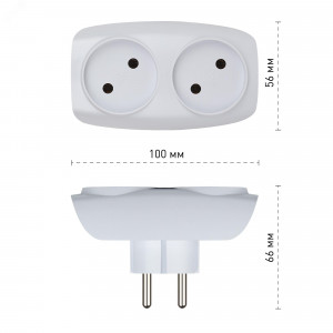 Разветвитель 2-м без заземл. 16А IP20 SP-2-W бел. C0045520
