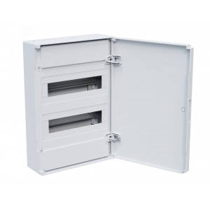 Щит распределительный навесной с пластиковой белой дверцей на 24 модуля, OptiBox Pro 24-NNR-IP40 379797