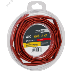Трубка термоусадочная ТТУ нг-LS 2/1 красн. (уп.2м) UDR12-002-001-002-K04-T