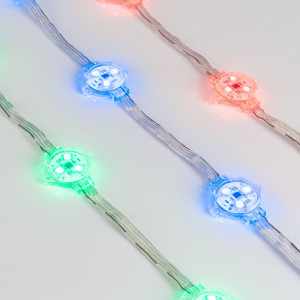 Модуль управляемый VISOR-SPI-5060-3-12V RGB 120deg (D30x16mm, 0.75W, IP68) 029377, Управляемый светодиодный модуль SPI с держателем, RGB, микросхема ТМ 1914, напряжение 12 В, мощность 0.75 Вт, 3 светодиода SMD 5060, угол 120°. Создание медиафасадов. Функция обхода битого пикселя. 20 шт на проводе, расстояние между центрами модулей 150 м