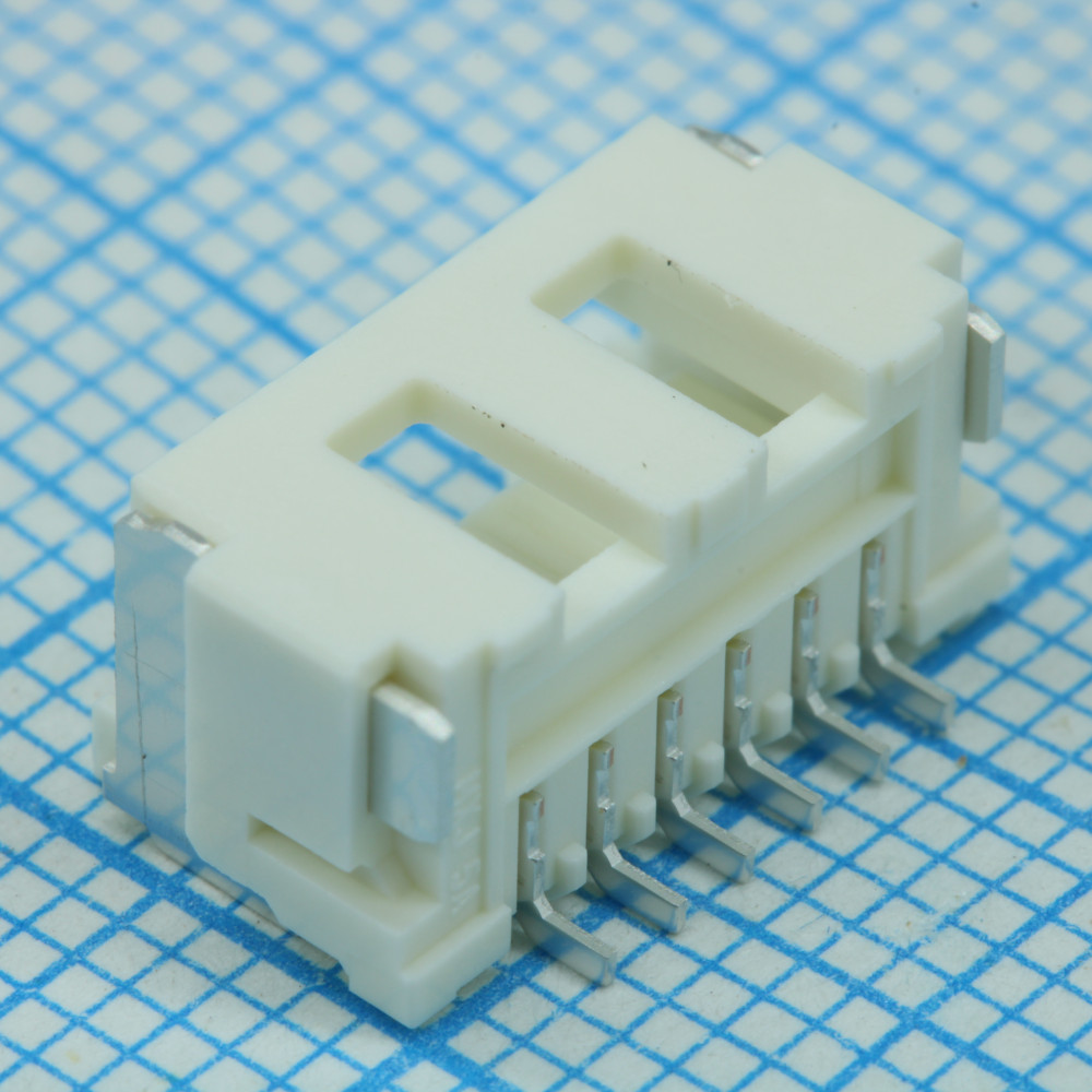 Изображение товара Соединитель провод-плата 6 контактов шаг 1.5мм угловой SMD