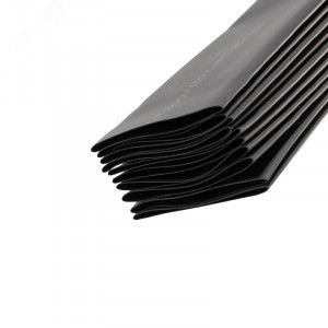 Трубка термоусадочная ТУТ нг 50,0/25,0 черная, термоусаживаемая трубка в метровой нарезке, не поддерживает горение