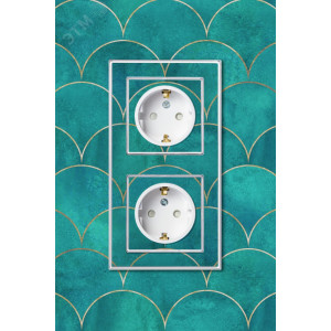 ATLASDESIGN ART РОЗЕТКА с заземлением со шторками, 16А, механизм, БЕЛЫЙ C2 ATN200145