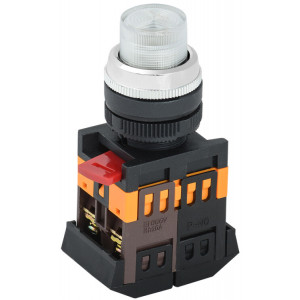 Кнопка ABLFP-22 прозрачный d22мм неон/240В 1з+1р BBT20-ABLFP-K08