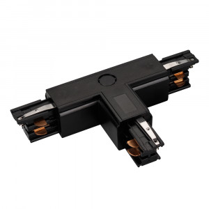 Коннектор тройной LGD-4TR-CON-INT-R2-BK (C) 026150, T-образный коннектор для треков 4TR. Цвет черный.  Аналог XTS-37 Global Track Pro.  Направление соединений внутри/справа. 166х99х33 мм с контактами, 99х66х33 мм без контактов. При использовании с треками и аксессуарами другой серии возможно отличие по цве