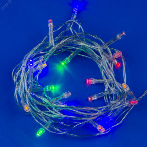 Гирлянда светодиодная ULD-S0250-020/STA MULTI IP20 2.5м 20 светодиодов разноцвет. свет провод прозр. Uniel UL-00005481