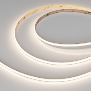 Лента COB-X528-8mm 24V Day4000 (6 W/m, IP20, 5m, FreeCut) 046886, Лента COB сплошной засветки без видимых светодиодов. Светодиоды CSP 528 шт/м (2640 шт на 5м). Цвет свечения ДНЕВНОЙ 4000K, индекс цветопередачи CRI>90, угол 180°. Мощность 6 Вт/м (30 Вт на 5м), питание 24 В. Размеры 5000х8х1.7мм. Мин.отрезок - свободная р