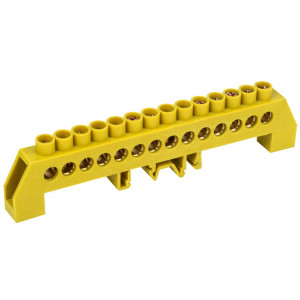 Шина PE "земля" в комб DIN-изол"Стойка" ШНИ-8х12-14-КС-Ж YNN10-812-14DP-K05