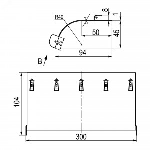 Ограничитель радиуса изгиба кабеля  L = 300 мм металлический FC37030