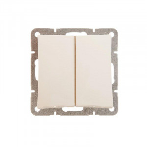 ДУЭТ 2-клавишный ВЫКЛЮЧАТЕЛЬ с подсветкой, сх.5а, 10АХ, механизм, БЕЖЕВЫЙ C3(2) WDE000253