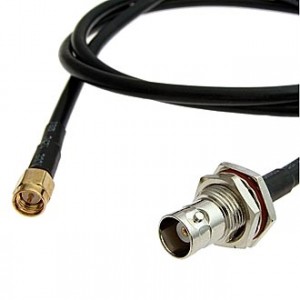 BNC-KY-3-RG58-100CM-SMA-J-3, Разъем высокочастотный, кабельная сборка BNC гнездо - SMA штекер, длина 100 см