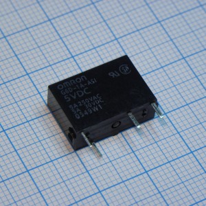 G6D-1AASI-5DC, Реле силовое катушка 5В 5A один контакт на замыкание (18.5x6.5x12.5)мм монтаж в отверстие