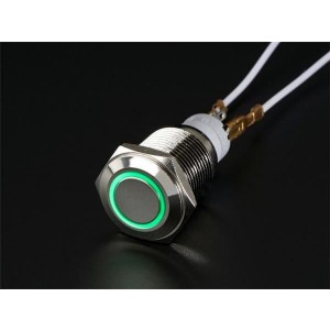 560, Принадлежности Adafruit  Metal Pushbutton w/ Green LED ring
