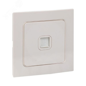 Розетка компьютерная 1-м Стокгольм RJ45 механизм бел. PROxima EYK01-035-10