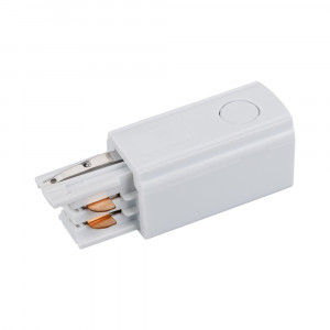 Коннектор питания LGD-4TR-CON-POWER-L-WH (C) 024714, Коннектор-заглушка для подачи питания в треки 4TR, левая (определение левого коннектора происходит относительно контакта заземления системы). Цвет белый.  Длина 65мм (99мм с разъемом). При использовании с треками и аксессуарами другой серии возможно отлич