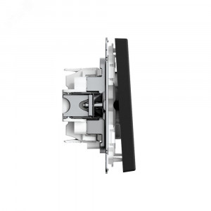 ARTGALLERY 1-клавишный ПЕРЕКЛЮЧАТЕЛЬ IP44, 10АХ,  механизм, быстрозажимные клеммы, КАРБОН GAL441061S