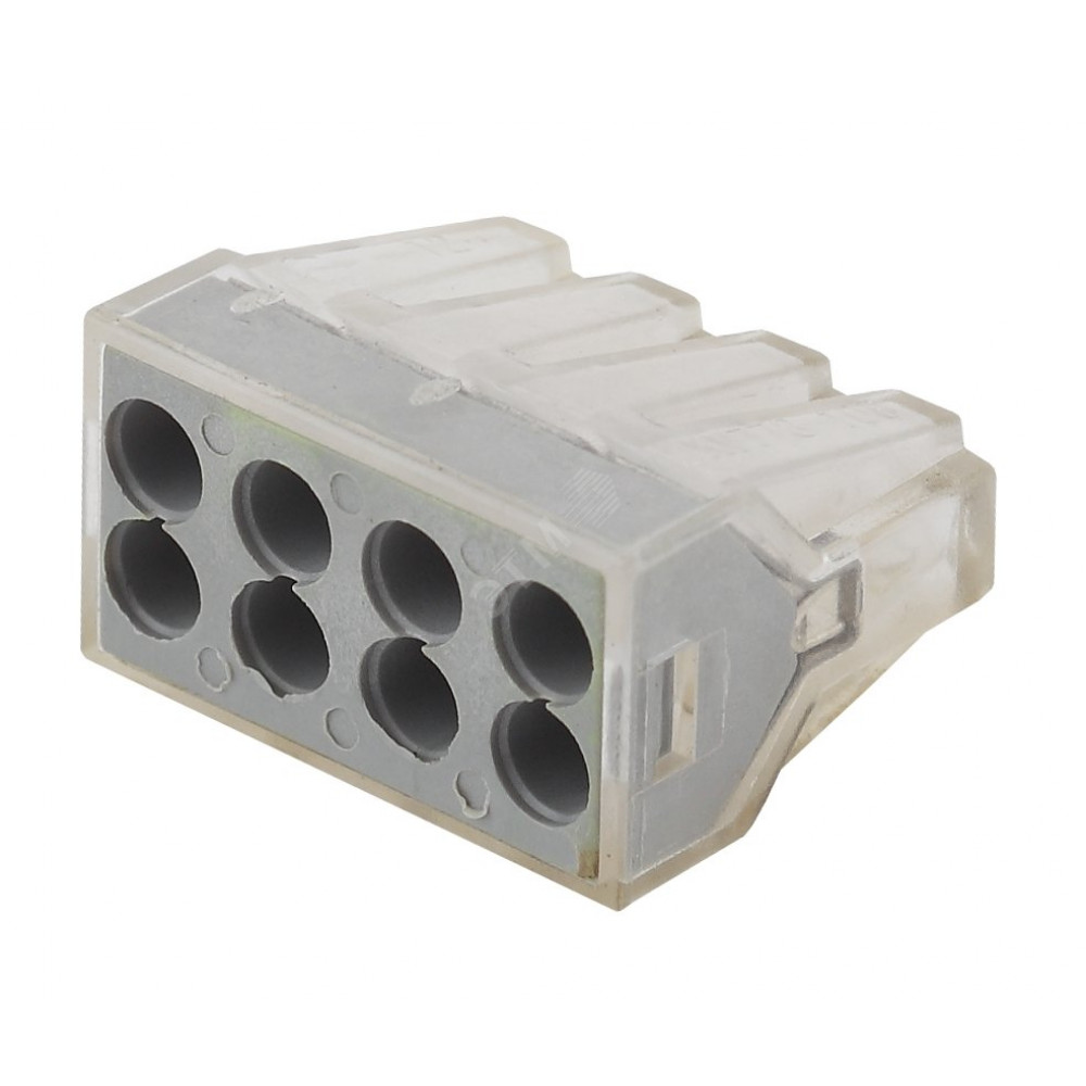 Изображение товара NO-222-22 Клемма СМК, серия 108, 8 отверстий, 1.0-2.5мм2 (упак. 50 шт.) (50/2500/45000) Б0033396