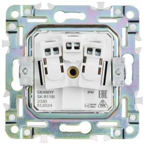 SKANDY Розетка 1-местная с заземлением с защитными шторками и крышкой 16А IP44 SK-R11G графит IEK SK-R16-16-44-K53