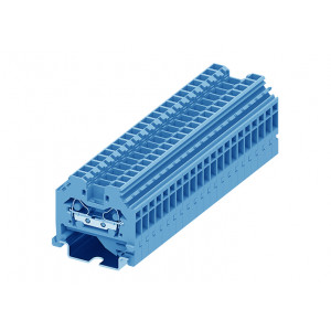 Проходная клемма 204902, Проходная клемма, боковой подвод кабеля, тип фиксации провода: пружинный, номинальное сечение: 4 мм кв., 32A, 800V, ширина: 6 мм, цвет: синий, тип монтажа: DIN35