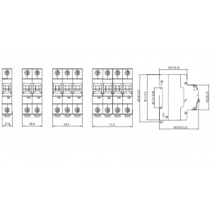 Автоматический выключатель модульный YON MD63N 3P 50A C 6kA MD63N-3PC50