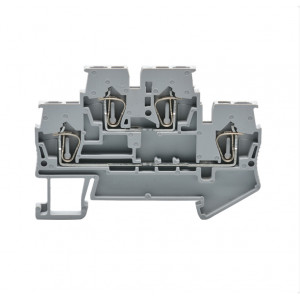 Этажная клемма JUT3-2.5/2-GY, Этажная клемма, 2 этажа, тип фиксации провода: пружинный, номинальное сечение: 2,5 мм кв., 24A, 500V, ширина: 5,2 мм, цвет: серый, тип монтажа: DIN35