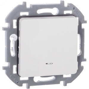 Переключатель 1-кл. Inspiria 10А IP20 250В 10AX с подсветкой / индикацией механизм бел. Leg 673660