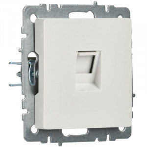 Розетка компьютерная СП RJ45 кат.5E BRITE РК10-БрБ бел. BR-K10-1-K01