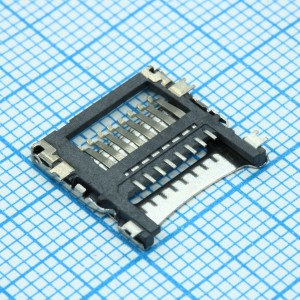 DS1139-06-08SS4BSR, Держатель карты памяти microSD Н=1.8мм для поверхностного монтажа