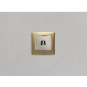 VALENA Розетка двойная USB слоновая кость 774170