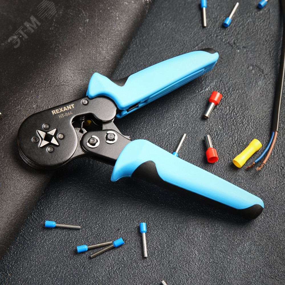 Изображение товара Профессиональный кримпер Rexant HT-864 для обжима проводов и кабелей 0.25-6 мм2