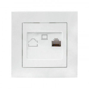 Розетка компьютерная 1-м СП Валенсия RJ45 бел. PROxima EWK01-035-10