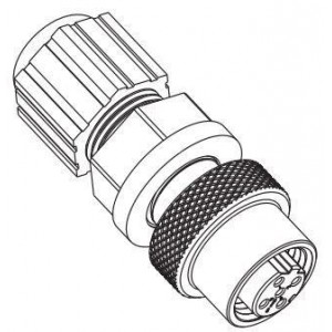 CJE12CPST5SWAMH, Цилиндрические метрические разъемы F W/METAL BCKSHELL STRAIGHT 240V