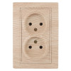 1-204-11 Розетка 2х2P, 16А-250В, IP20, СУ, Plano, сосна (10/100/1500) Б0030069