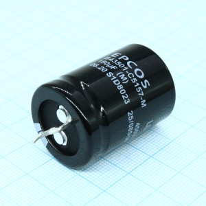 B43501C5157M000, Конденсатор алюминиевый электролитический 150мкФ 450В ±20% (25 X 35мм) защелкиваемые выводы 10мм 0.88Ом 1100мА 10000час 85°С россыпь