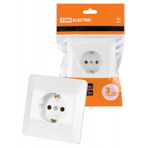 Розетка 2П+З 16А 250В белая "Ильмень" SQ1823-0010