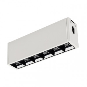 Светильник CLIP-38-LASER-S171-6W Warm3000 (WH, 36 deg, 24V) 028961, Подвесной/накладной светильник для системы CLIP 38мм, 6Вт. Цвет свечения ТЕПЛЫЙ 3000K, световой поток 460 лм, угол 36°, CRI>90. Корпус прямоугольный, металл, цвет белый, IP40. Размеры LxWxH 171x38x64мм. Входное напряжение DC24V, мощность 6Вт