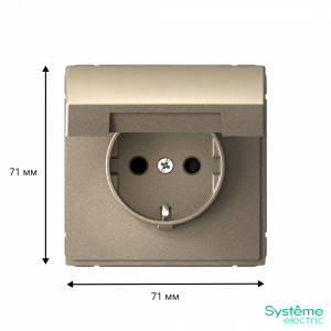 ARTGALLERY РОЗЕТКА с заземл. со шторк. с крышк., 16А, IP20,  механизм, быстрозажимные клеммы, шампань GAL000546S