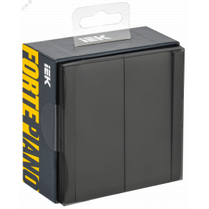 FORTE&PIANO Выключатель 2-клавишный перекрестный 10А FP109 черный IEK FP-V23-0-10-1-K02