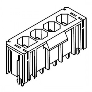 46007-3104, Проводные клеммы и зажимы Sabre 4Ckt RA V0 Hdr r 062Lk ShtTail 1950
