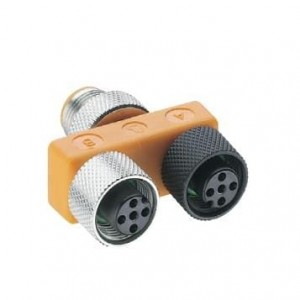 ASBS 2 M12-5S, Цилиндрические метрические разъемы M12 Micro splitter/T-connector with two M12 female connectors, with self-locking threaded joint (A and B connectrs 5-pole/4 wires).