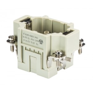 Вилочная контактная вставка 70.810.1056.0, Вилочная контактная вставка, обжимная фиксация, 10 полюсов + PE, типоразмер 6B, 500V, 16A, (обжимные контакты поставляются отдельно)