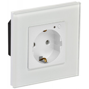 ITEQ SMART-розетка 16А WIFI+BLE стекл/р. з/ш. бел. IT-R16SFWBG-K01