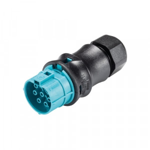 Розеточный разъем на кабель RST20I6S B1 ZR1 TB04, Розеточный разъем на кабель диаметром 6-10 мм, 6 полюсов, тип фиксации провода: винтовой, номинальные характеристики: 250/400V, 20A, цвет корпуса: черный, цвет контактной вставки: бирюзовый, серия RST Classic