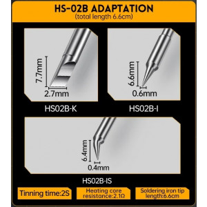 Жало для паяльника FNIRSI HS02B-I, Паяльное жало для паяльника HS-02B конус 0.6мм