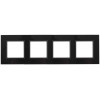 14-5104-05 Рамка на 4 поста, стекло, Elegance, чёрный+антр (5/25/750) Б0034528